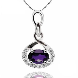 Majesty Diamonds MDS170151 0.66 CTW Oval Purple Amethyst Infinity Pendant Necklace in .925 Sterling Silver