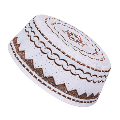 Men Muslim Prayer Kufi Hat Prayer Headwear Cap Islamic Beanie Skull Cap Embroidery Kofia Topi Sun Hat - WORLD TIME VISITS
