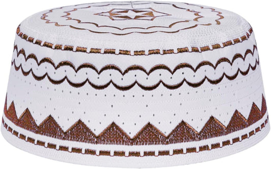 Men Muslim Prayer Kufi Hat Prayer Headwear Cap Islamic Beanie Skull Cap Embroidery Kofia Topi Sun Hat - WORLD TIME VISITS