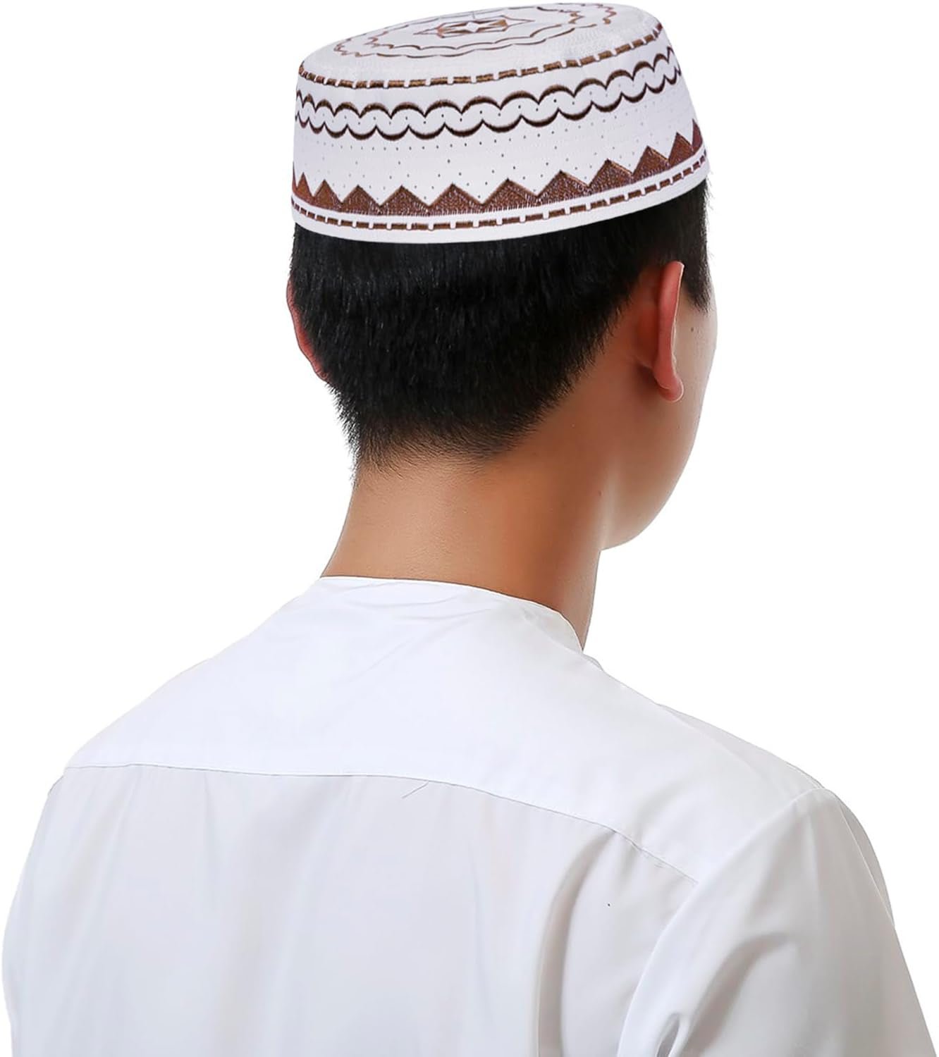 Men Muslim Prayer Kufi Hat Prayer Headwear Cap Islamic Beanie Skull Cap Embroidery Kofia Topi Sun Hat