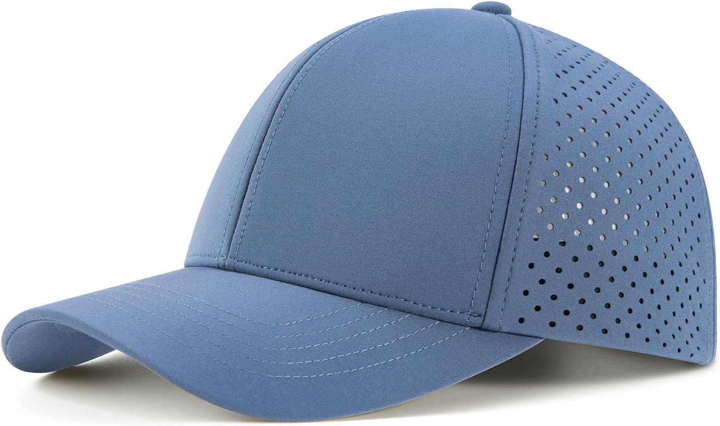 Men Quick Dry Baseball Cap Laser Cut Mesh Ball Curved Brim Snapback Hat - WORLD TIME VISITS