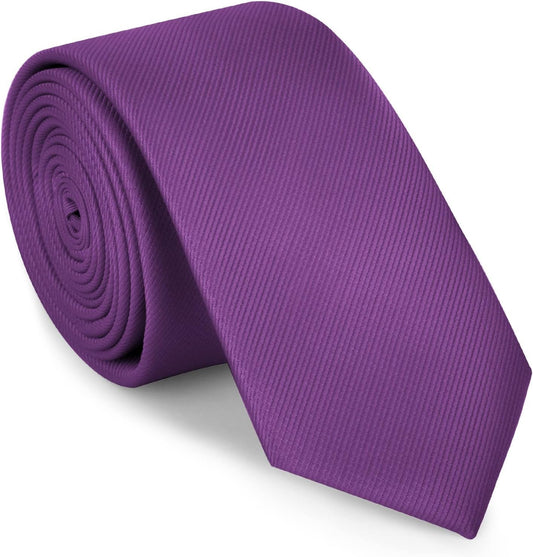 Men Ties, Classic Men'S Solid Color Necktie, Premium Pure Color Skinny Necktie with Multiple Colors - WORLD TIME VISITS