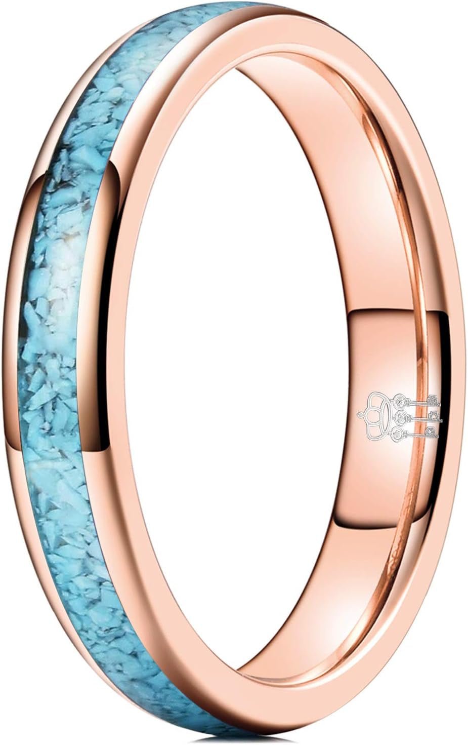 Men Women Wedding Bands 4Mm/6Mm Tungsten Viking Carbide Calaite Granules Ring with Jewelry Domed Polished Infinity Unique for Him Her Silver/Black/Rose Gold - WORLD TIME VISITS