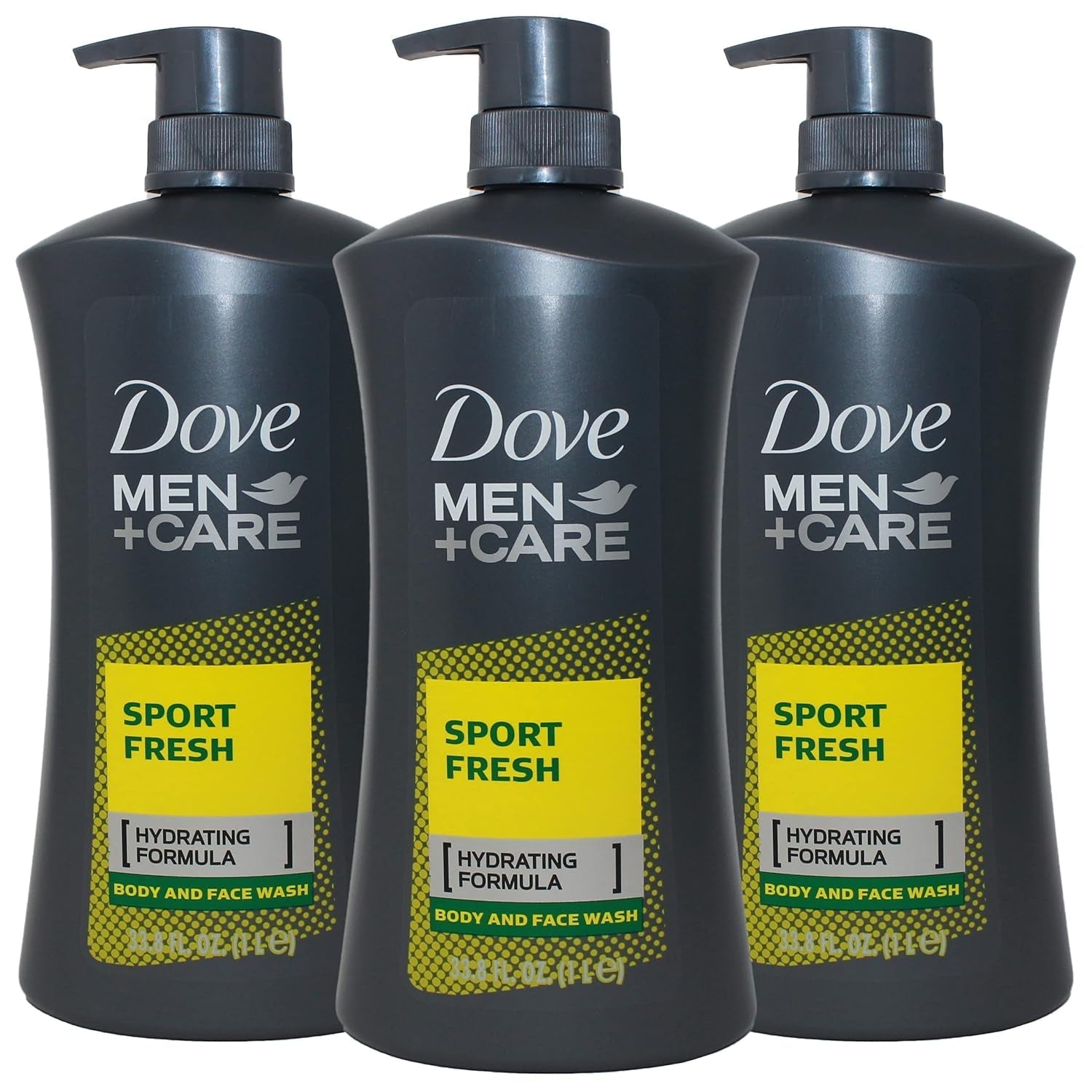 Men+Care Sport Fresh Body Wash for Men, Hydrating Formula, 33.8 Ounce Pump Bottle (Pack of 3) - WORLD TIME VISITS