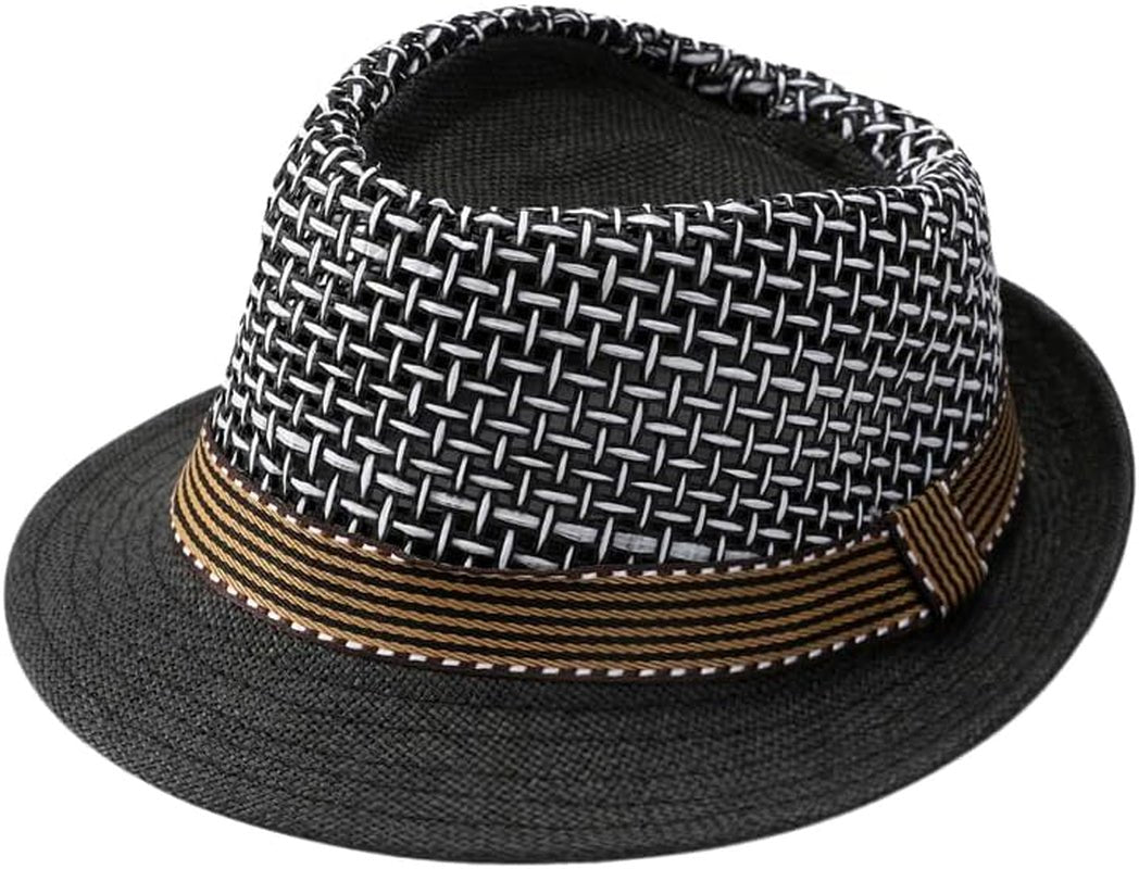 Mens 1920S Panama Fedora Hat Women Summer Mesh Straw Sun Hat Short Brim Cuban Trilby Derby Jazz Cap Packable Beach Dad Hat - WORLD TIME VISITS