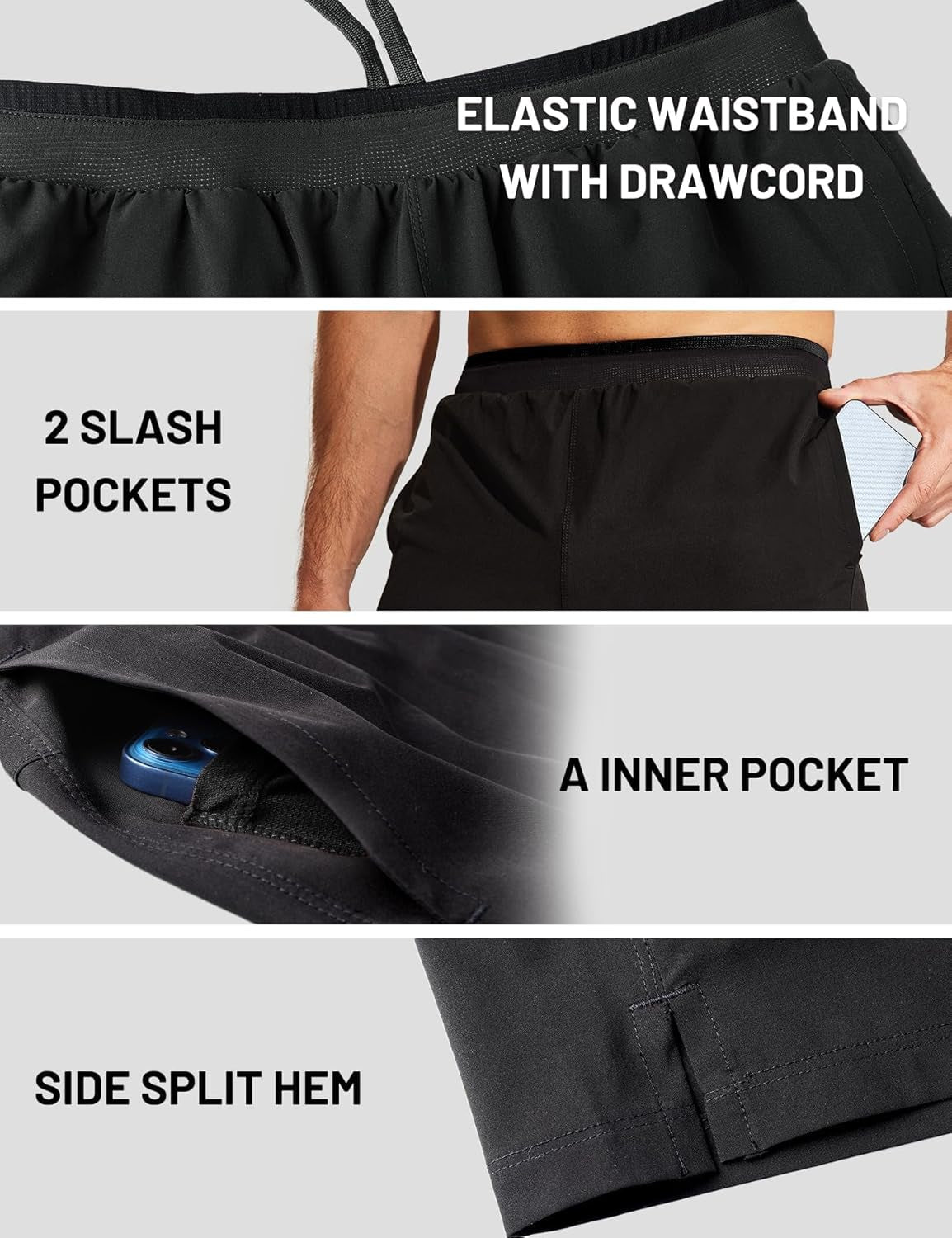 Men'S 2 in 1 Running Shorts with Liner 5" Quick Dry Gym Workout Athletic Shorts with Pockets, Lightweight, Breathable - WORLD TIME VISITS