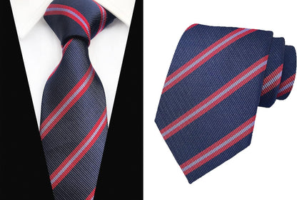 Men'S Classic Necktie Jacquard Woven Ties for Men Formal Business Ties Wedding Party Groomsmen Black Tie