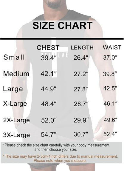 Men'S Cotton Graphic Tank Tops Jesus Cross Believe Printed Faith Christian Shirts