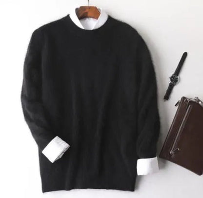 Men'S Fashion 100% Wool Pure Mink Cashmere Sweater Men 2020 Autumn Winter Clothes Super Warm Pullover Jumper for Men Long Sleeve Robe Hombre Pull Homme Hiver Mens Sweater Maglione Uomo Suéter Masculino Suéter De Los Hombres plus Size S - XXXL - WORLD TIME VISITS
