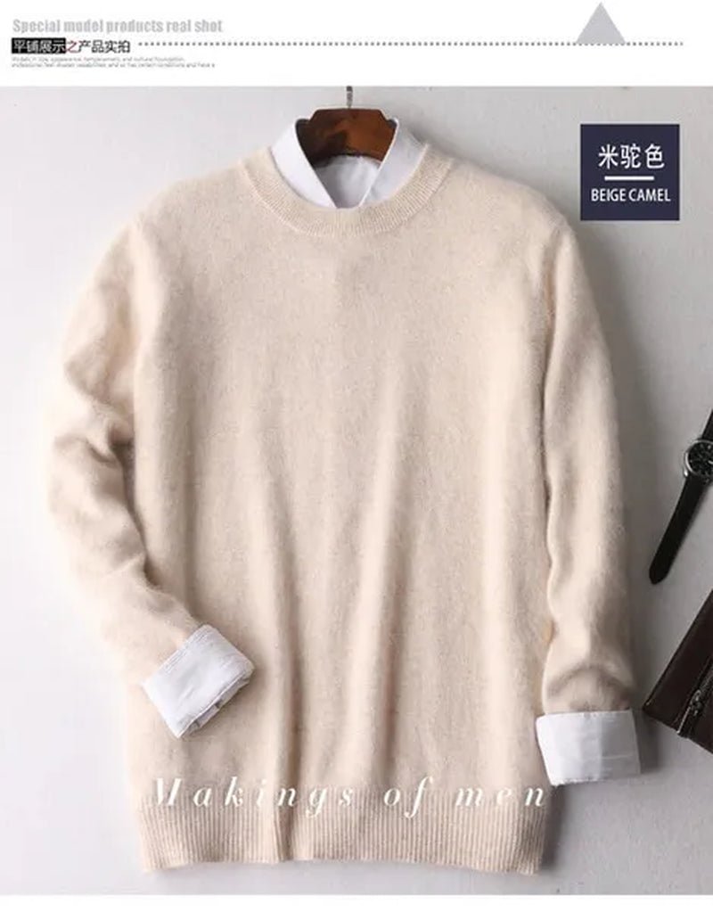 Men'S Fashion 100% Wool Pure Mink Cashmere Sweater Men 2020 Autumn Winter Clothes Super Warm Pullover Jumper for Men Long Sleeve Robe Hombre Pull Homme Hiver Mens Sweater Maglione Uomo Suéter Masculino Suéter De Los Hombres plus Size S-XXXL