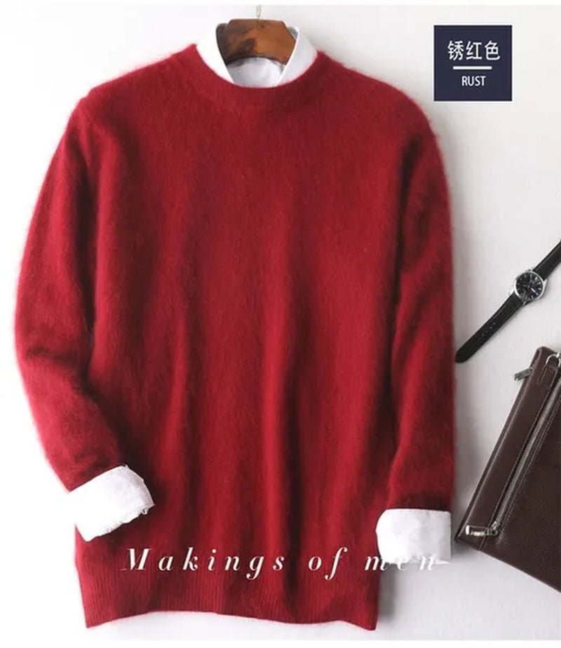 Men'S Fashion 100% Wool Pure Mink Cashmere Sweater Men 2020 Autumn Winter Clothes Super Warm Pullover Jumper for Men Long Sleeve Robe Hombre Pull Homme Hiver Mens Sweater Maglione Uomo Suéter Masculino Suéter De Los Hombres plus Size S-XXXL
