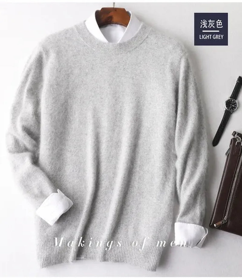 Men'S Fashion 100% Wool Pure Mink Cashmere Sweater Men 2020 Autumn Winter Clothes Super Warm Pullover Jumper for Men Long Sleeve Robe Hombre Pull Homme Hiver Mens Sweater Maglione Uomo Suéter Masculino Suéter De Los Hombres plus Size S-XXXL