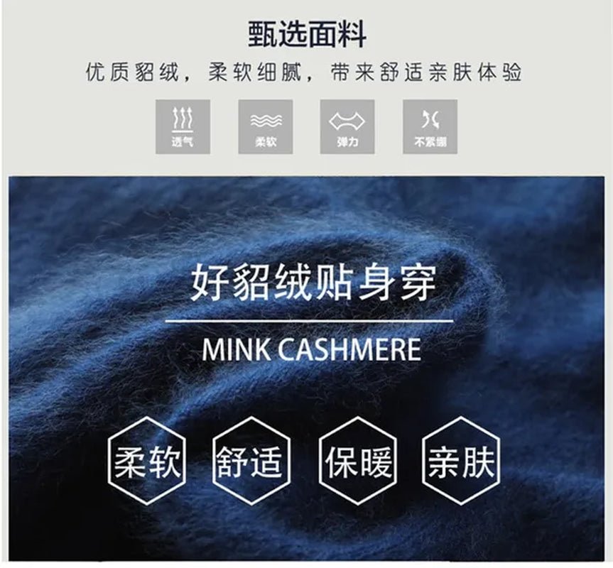 Men'S Fashion 100% Wool Pure Mink Cashmere Sweater Men 2020 Autumn Winter Clothes Super Warm Pullover Jumper for Men Long Sleeve Robe Hombre Pull Homme Hiver Mens Sweater Maglione Uomo Suéter Masculino Suéter De Los Hombres plus Size S-XXXL