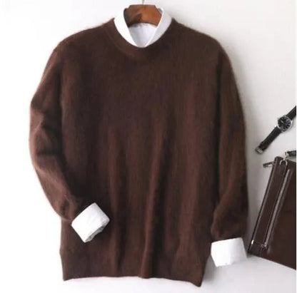 Men'S Fashion 100% Wool Pure Mink Cashmere Sweater Men 2020 Autumn Winter Clothes Super Warm Pullover Jumper for Men Long Sleeve Robe Hombre Pull Homme Hiver Mens Sweater Maglione Uomo Suéter Masculino Suéter De Los Hombres plus Size S-XXXL