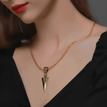 Men'S Fashion Jewelry Black Gold Silver Color Pendant Long Chain Necklaces Mens Necklaces