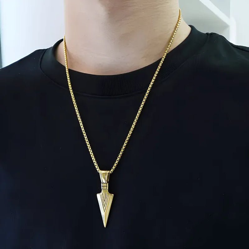 Men'S Fashion Jewelry Black Gold Silver Color Pendant Long Chain Necklaces Mens Necklaces