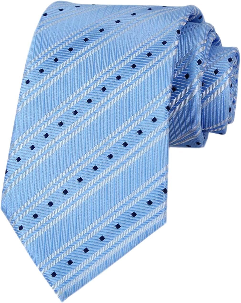 Men'S Gingham Check Stripe Ties Pattern Business Formal Designer Neckties 3.15" - WORLD TIME VISITS