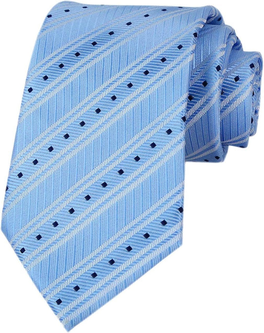 Men'S Gingham Check Stripe Ties Pattern Business Formal Designer Neckties 3.15" - WORLD TIME VISITS
