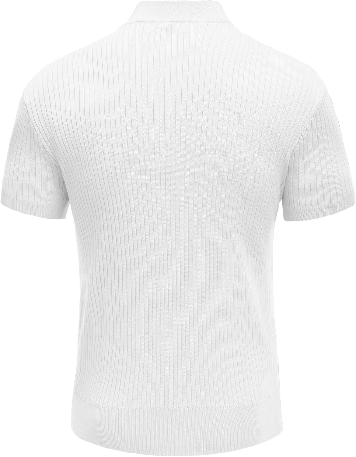 Men'S Mock Turtleneck Sweater Short Sleeve Casual Basic Tops Ribbed Knit Pullover Solid Tee