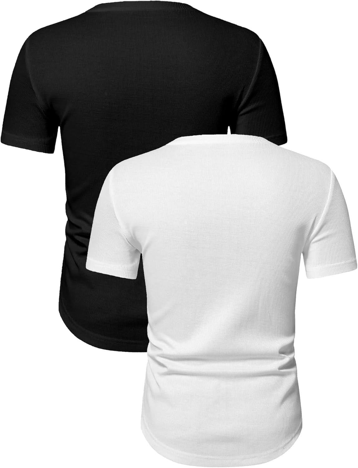 Mens Muscle T Shirts V Neck Short Sleeve Henley Shirt Hipster Longline Gym Workout Athletic Tee Shirts - WORLD TIME VISITS