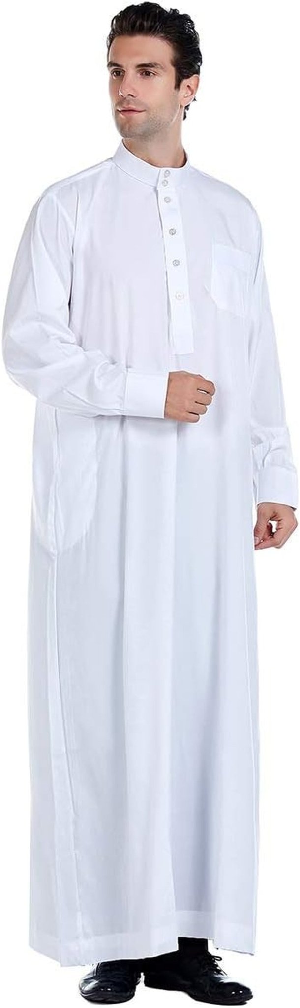 Men'S Muslim Clothes Durable Kaftan Robe Dubai Long Gown Ethnic Clothes,1Pc Soft Robe - WORLD TIME VISITS