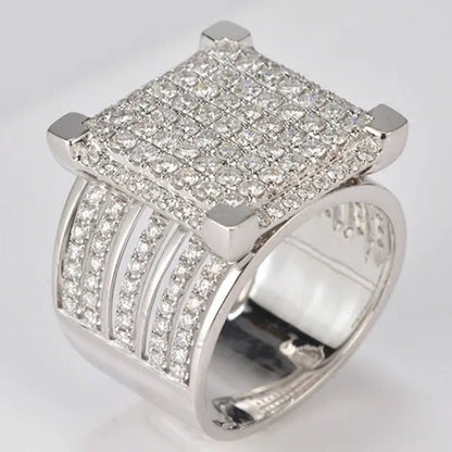 Men'S Natural White Stone 925 Sterling Silver Ring Gifts - WORLD TIME VISITS