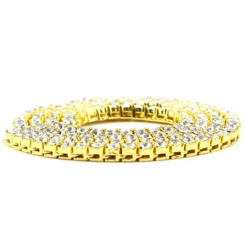 Men'S Necklaces Alloy Crystal Rhinestone Diamond Chains Necklaces Hip Hop Rock Gift