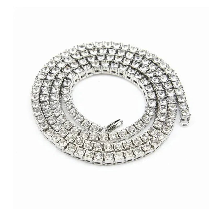 Men'S Necklaces Alloy Crystal Rhinestone Diamond Chains Necklaces Hip Hop Rock Gift - WORLD TIME VISITS