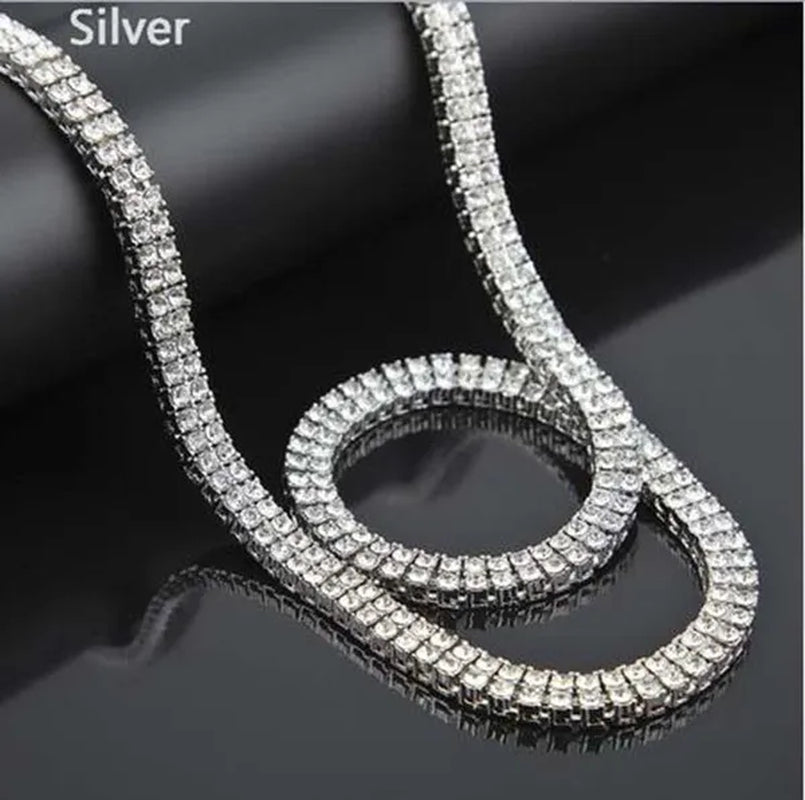Men'S Necklaces Alloy Crystal Rhinestone Diamond Chains Necklaces Hip Hop Rock Gift - WORLD TIME VISITS