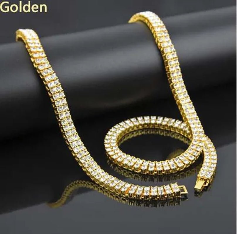 Men'S Necklaces Alloy Crystal Rhinestone Diamond Chains Necklaces Hip Hop Rock Gift - WORLD TIME VISITS