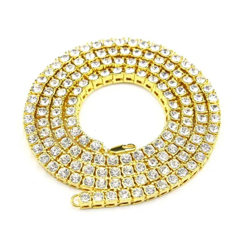 Men'S Necklaces Alloy Crystal Rhinestone Diamond Chains Necklaces Hip Hop Rock Gift