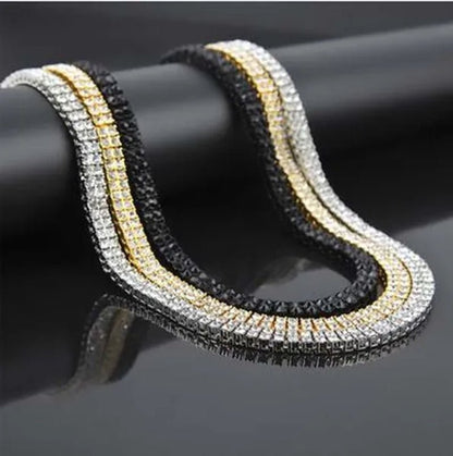 Men'S Necklaces Alloy Crystal Rhinestone Diamond Chains Necklaces Hip Hop Rock Gift - WORLD TIME VISITS