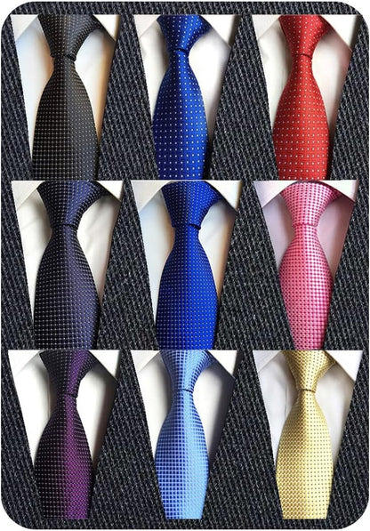 Men'S Necktie Classic Silk Tie Woven Jacquard Neck Ties - WORLD TIME VISITS
