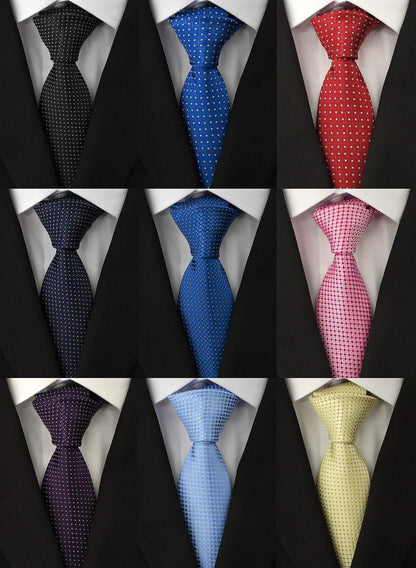 Men'S Necktie Classic Silk Tie Woven Jacquard Neck Ties - WORLD TIME VISITS