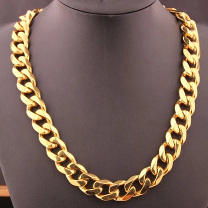 Men's or Women's Jewelry 15mm/19mm Stainless Steel Silver/Gold Curb Cuban Chain Necklace/Bracelet