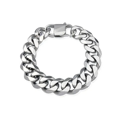 Men's or Women's Jewelry 15mm/19mm Stainless Steel Silver/Gold Curb Cuban Chain Necklace/Bracelet