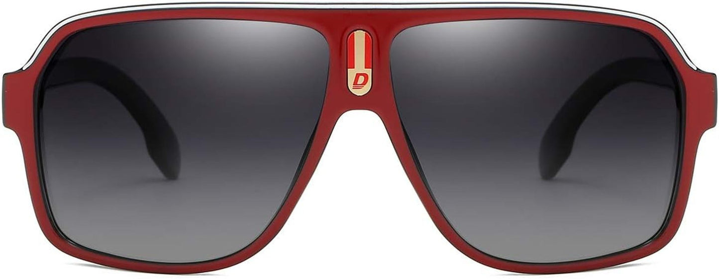 Mens Oversized Aviator Sunglasses Classic Large Polarized Lens Shades D103 - WORLD TIME VISITS