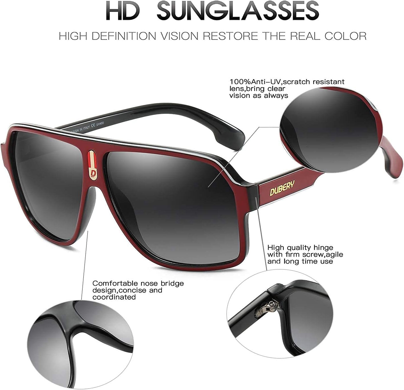 Mens Oversized Aviator Sunglasses Classic Large Polarized Lens Shades D103
