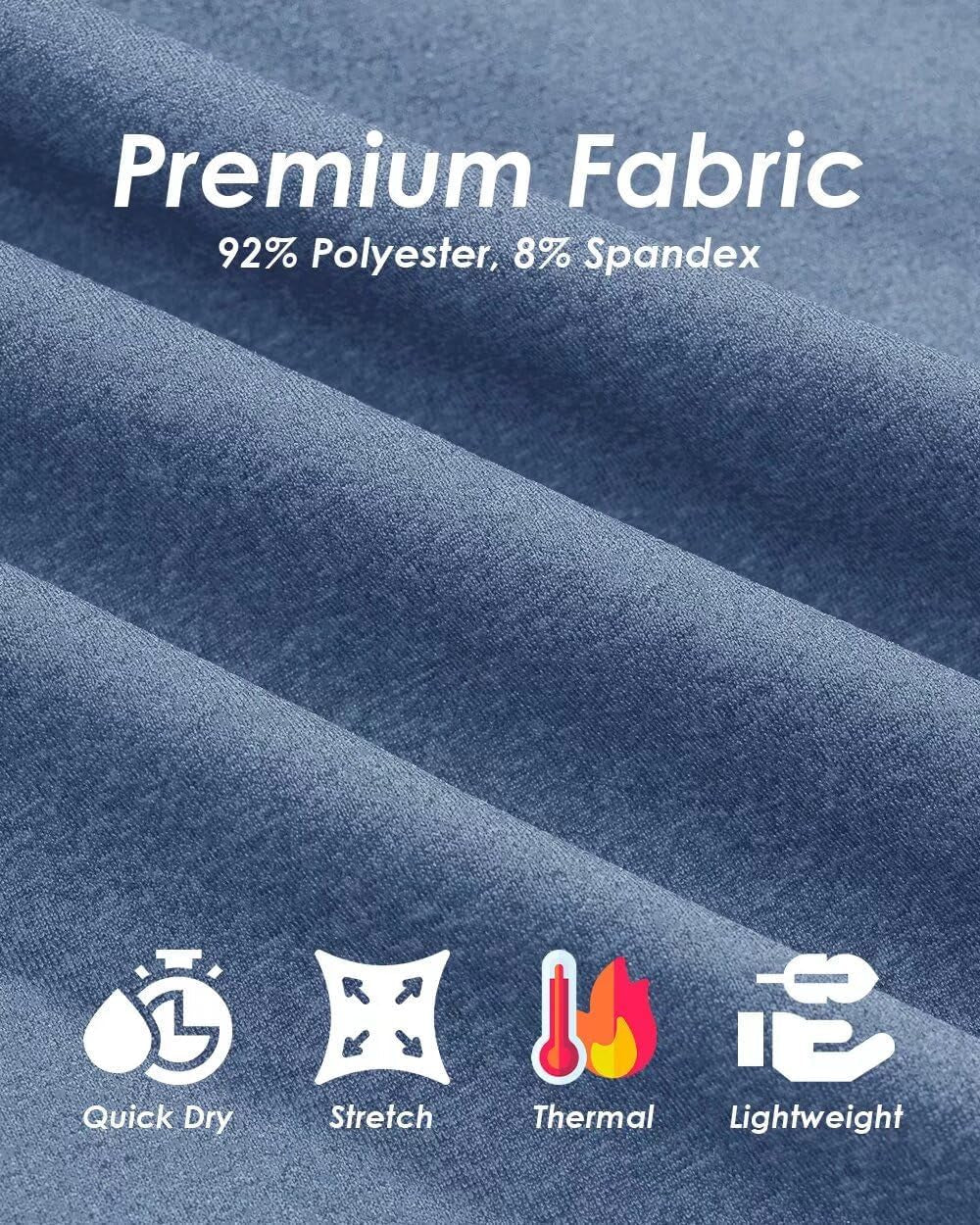 Men'S Quarter Zip Pullover Premium Fleece Lined Heather Long Sleeve Golf Shirts Midweight 1/4 Half Zip Sweatshirts