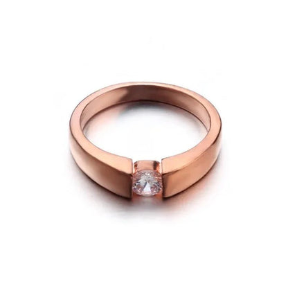 Mens Ring Classic Zircon Rings Bride Wedding Rings Rose Gold Colour Rings Silver Plated Rings Party Gift Rings for Men  Finger Jewelry