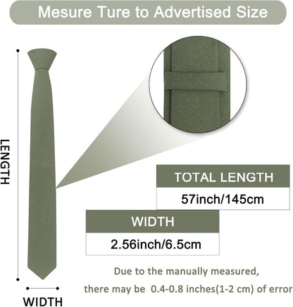 Men'S Skinny Tie Solid Color Neckties 2.56'' Casual Business Ties for Daily Dress, Weddings, Groomsmen Gifts