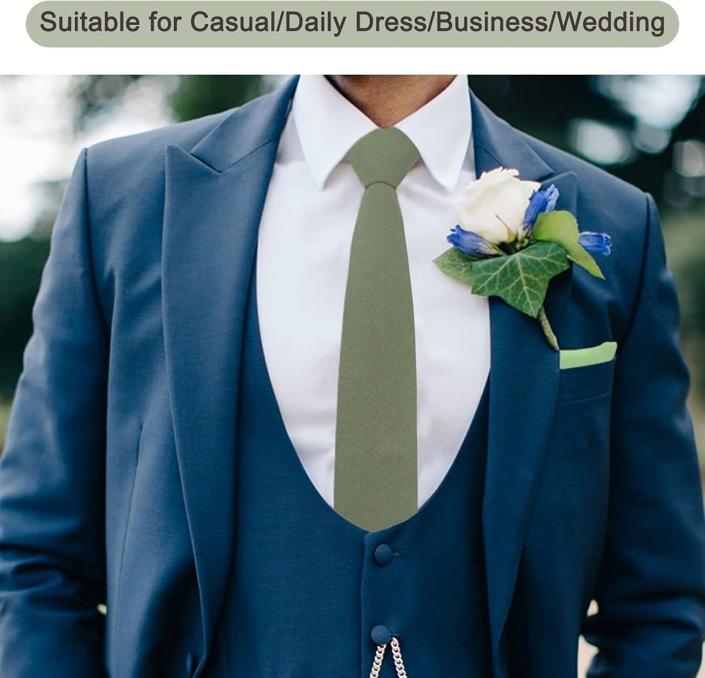 Men'S Skinny Tie Solid Color Neckties 2.56'' Casual Business Ties for Daily Dress, Weddings, Groomsmen Gifts - WORLD TIME VISITS