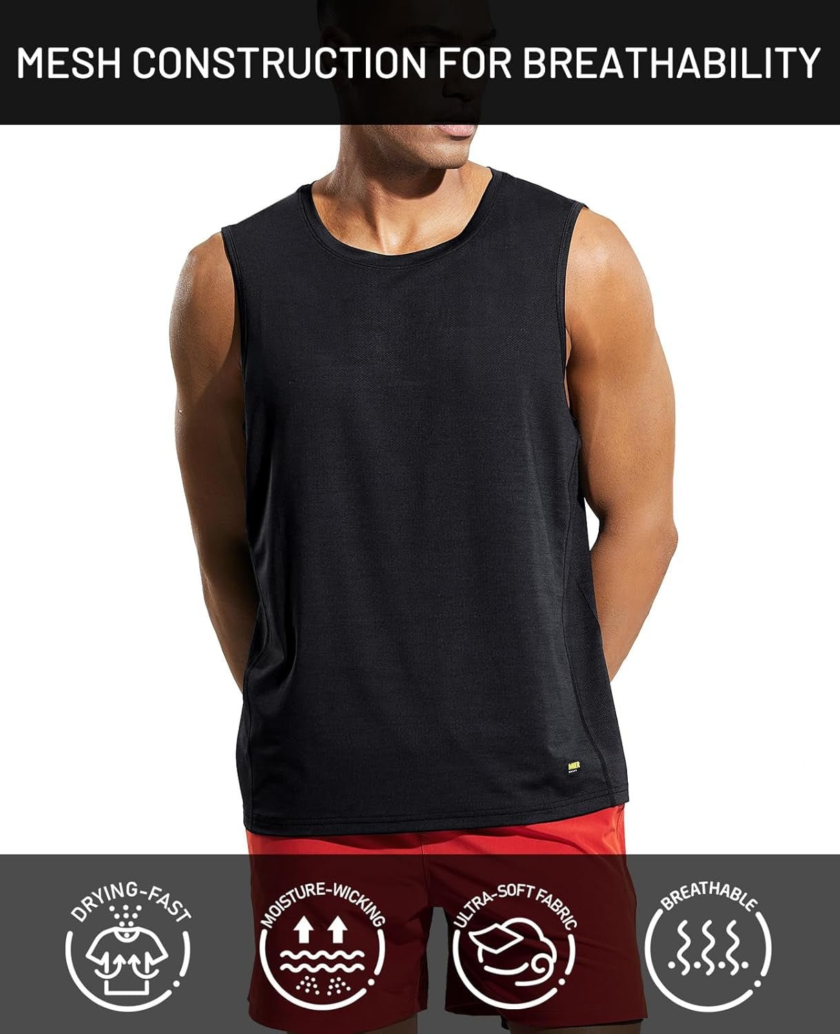 Men’S Sleeveless Tank Top Dry Fit Workout Muscle Tee Shirt for Running Athletic Gym Sports Training, Moisture Wicking - WORLD TIME VISITS