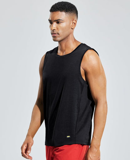 Men’S Sleeveless Tank Top Dry Fit Workout Muscle Tee Shirt for Running Athletic Gym Sports Training, Moisture Wicking
