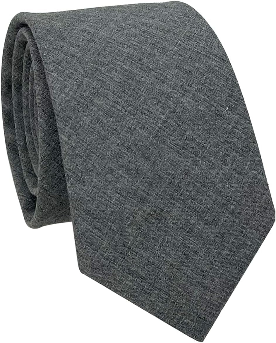 Mens Solid Color Necktie Cotton Neck Tie for Men - WORLD TIME VISITS