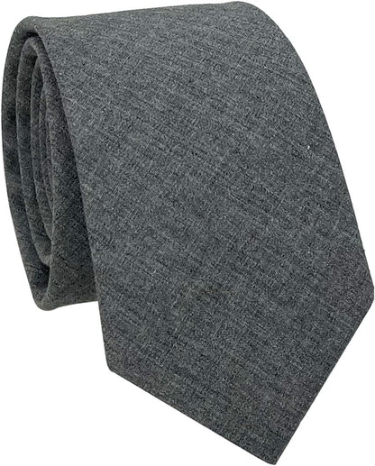 Mens Solid Color Necktie Cotton Neck Tie for Men - WORLD TIME VISITS