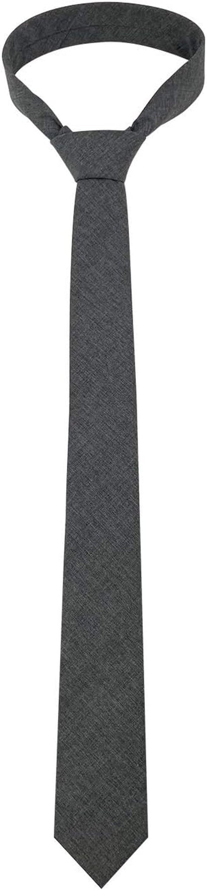 Mens Solid Color Necktie Cotton Neck Tie for Men