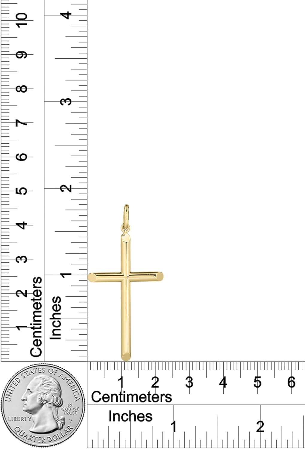 Mens Solid Tubular Cross Pendant Necklace, 24"