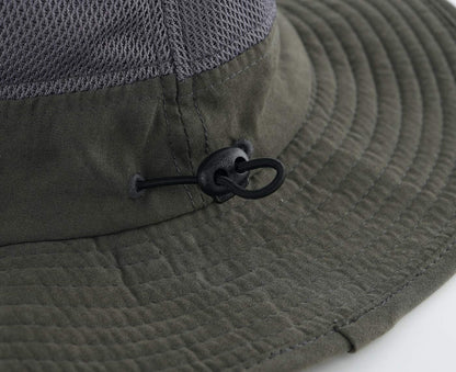 Men'S Sun Hat UPF 50+ Wide Brim Bucket Hat Mesh Fishing Hat