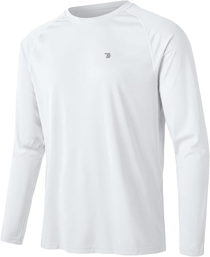 Mens Sun Protection Hiking Shirts Long Sleeve Water UPF 50+ SPF UV Shirts Lightweight Fishing Hiking Swimming - WORLD TIME VISITS